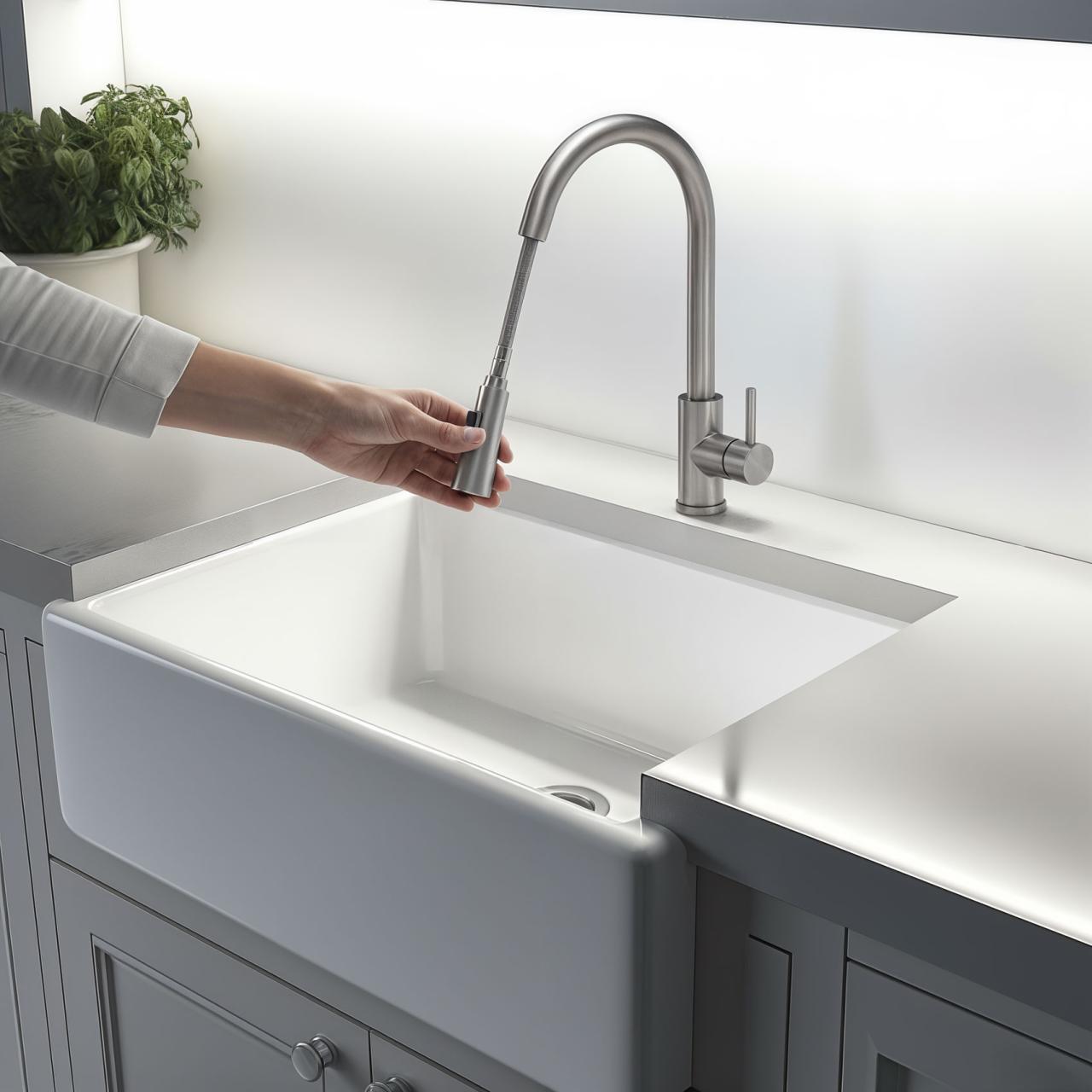 Quadri Leeds mitigeur de cuisine avec douchette extractible 2 réglages acier brossé 1208955909
