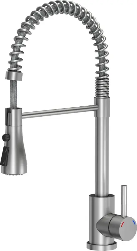 Quadri Derby Küchenmischarmatur mit flexiblem Auslauf und Brause mit 2 Strahlarten, Edelstahl 1208955916