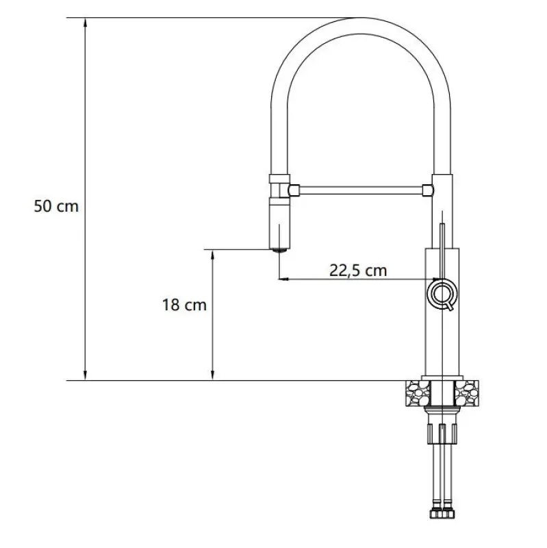 Quadri Retford Küchenarmatur Schwarz mit Kupferfinish und flexiblem schwarzen Auslauf 1208956091