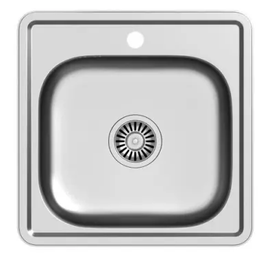 Aquadesign Basic évier carré en acier inoxydable 48 x 48 cm à poser avec trou pour robinet 1208956284