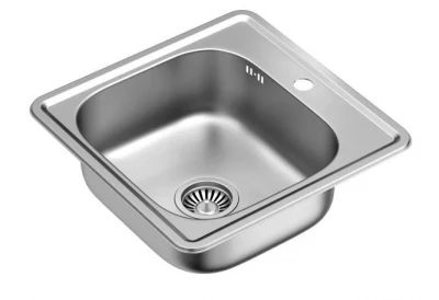 Aquadesign Basic évier carré en acier inoxydable 48 x 48 cm à poser avec trou pour robinet 1208956284