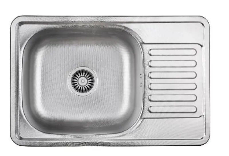 Aquadesign Basic Edelstahl-Spülbecken mit Abtropffläche, umkehrbar, 66x42cm Oberflächen-Einbau 1208956285