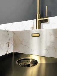 Lorreine 52WT-Gold worktop rvs spoelbak goud 52x42cm voor inbouw in keramiek of natuursteen