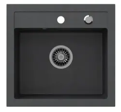 Quadri London granit anthracite évier 50x47 cm avec trou pour robinetterie montage en surface 1208956320