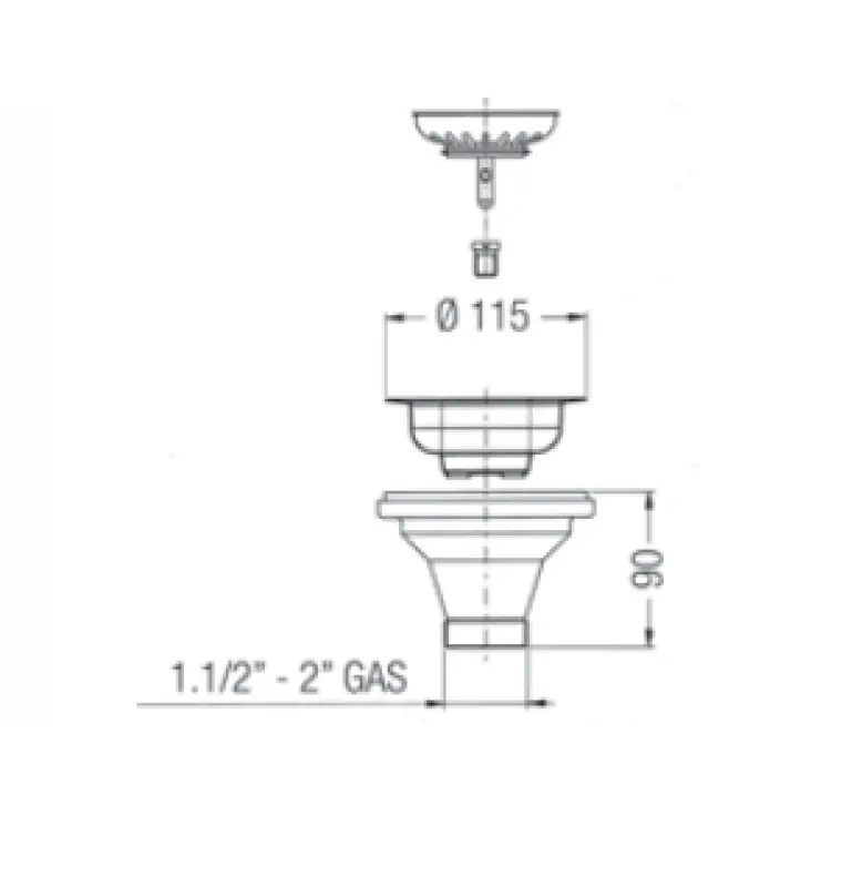 PB Classic Edelstahl-Ablaufgarnitur für Küchenspüle und Korbstecker, verschließbar 1208956476