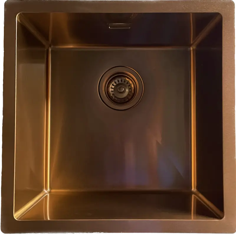 Ausmann Turt Kupfer-Spülbecken PVD NANO Copper 40x40, Unterbau flächenbündig und Oberflächen-Einbau 1208956945