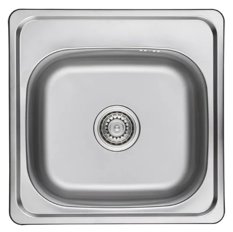 Ausmann Basic évier à montage en surface en inox 48x48 cm avec espace pour trou de robinet, siphon incl. 1208957000