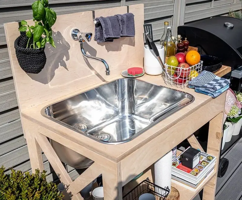 Aquadesign Utility Évier à évier 55 x 45 cm pour l'arrière-cuisine ou le garage, supports inclus 1208957003