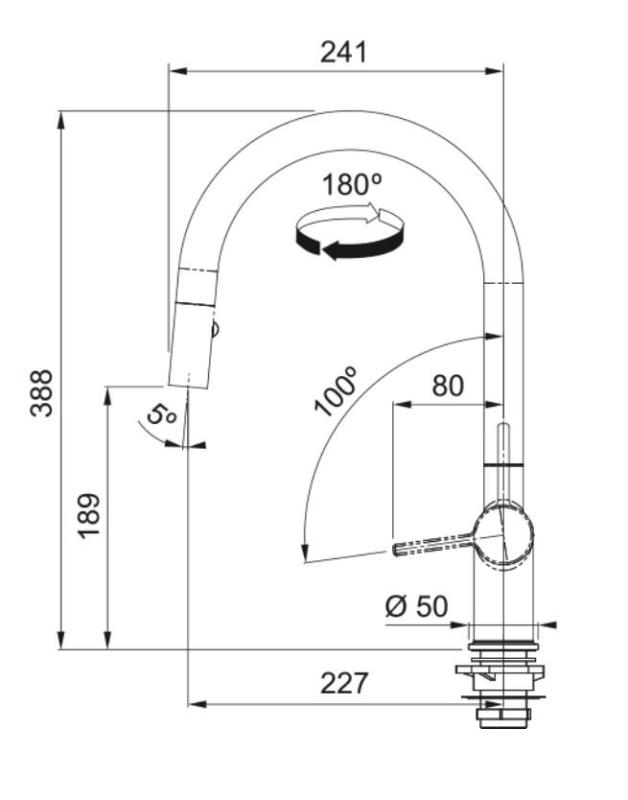 Franke Active J Küchenarmatur mit Auszugsbrause, Schwarz matt 115.0653.404