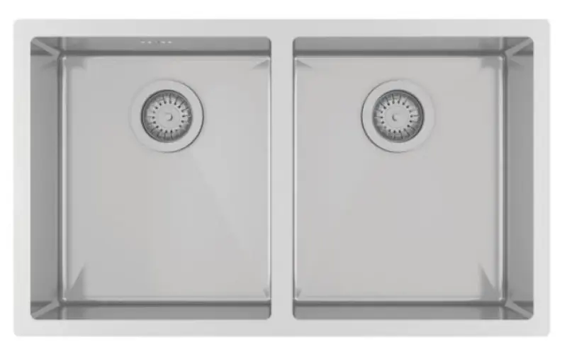 Ausmann Oder Doppel-Edelstahlspüle 76x45cm mit 2 Becken 34x40, flächenbündig, Unterbau und Oberflächen-Einbau, extra tief 22cm 1208957116