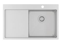 Ausmann Oder Bleu évier en inox 78x50cm à montage à fleur de plan de travail ou en surface avec égouttoir 1208957121