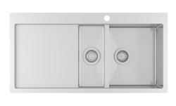 Ausmann Oder Blue 1.5 évier en inox 100x51cm à fleur de plan et en surface avec égouttoir 1208957127