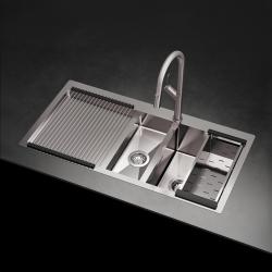 Ausmann Oder Blue 1.5 évier en inox 100x51cm à fleur de plan et en surface avec égouttoir 1208957127