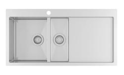 Ausmann Oder Blue 1.5 évier en inox 100x51cm à montage à fleur de plan et en surface avec égouttoir 1208957128