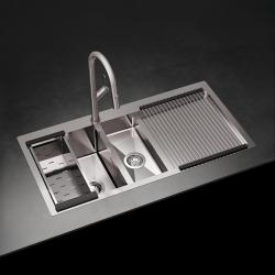 Ausmann Oder Blue 1.5 évier en inox 100x51cm à montage à fleur de plan et en surface avec égouttoir 1208957128