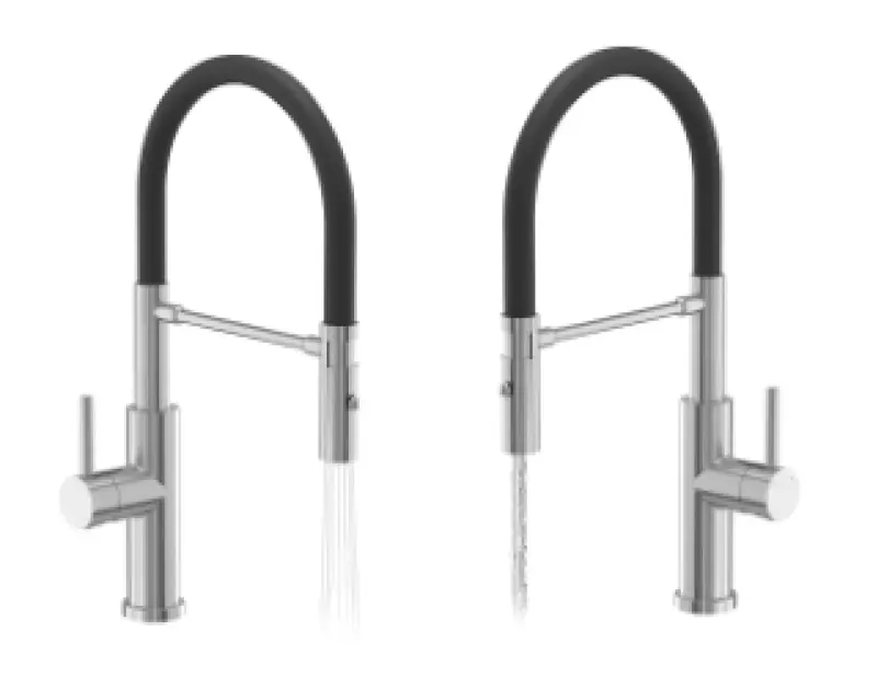 Quadri Chester Küchenmischer mit flexiblem Auslauf und Brause mit 2 Strahlarten, Schwarz matt 1208957225