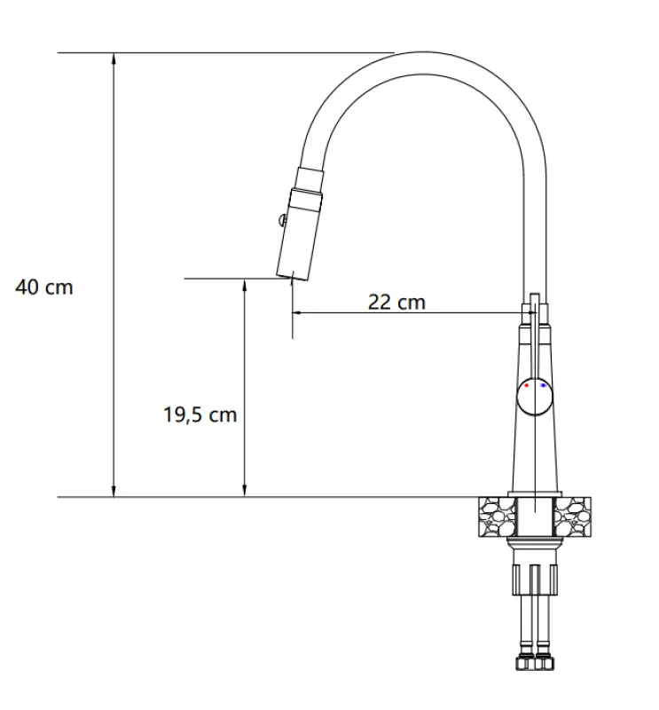 Quadri Preston Küchenarmatur mit flexiblem Auslauf mit 2 Positionen, Schwarz matt 1208957227