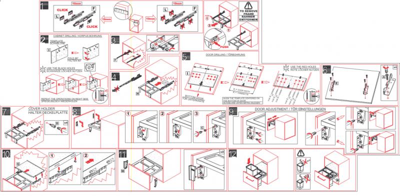 Franke Sorter Garbo 45-2 Einbau-Abfallsystem 1 x 12 und 1 x 18 Liter Abfallbehälter 1210200692