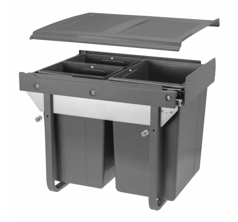 Garbi Sorter S-45-3 Einbau-Abfallsystem mit 3 Abfallbehältern 1 x 20 und 2 x 10 Liter 1208957366