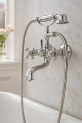 AquaTrimo Vivaldi Classic Mélangeur de bain apparent avec manettes à croisillons Chromé avec douchette 43VV7372CM