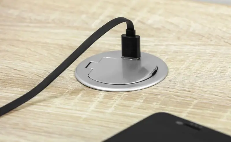 Indux Cover Einbau-Küchensteckdose in Arbeitsplatte mit USB und Steckdose Farbe Silber 1208957393