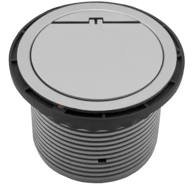 Indux Cover prise de courant encastrable argentée pour plan de travail avec mise à la terre type E et 2 prises usb 1208957399
