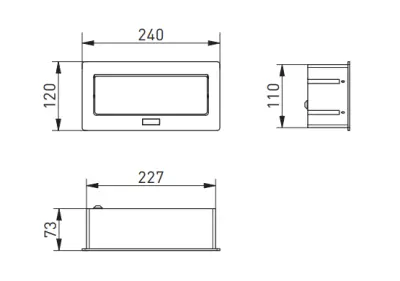 Indux Flip Medium bloc multiprise pour plan de travail ou meuble mural noir mat avec mise à la terre type F et 3 prises 1208957433