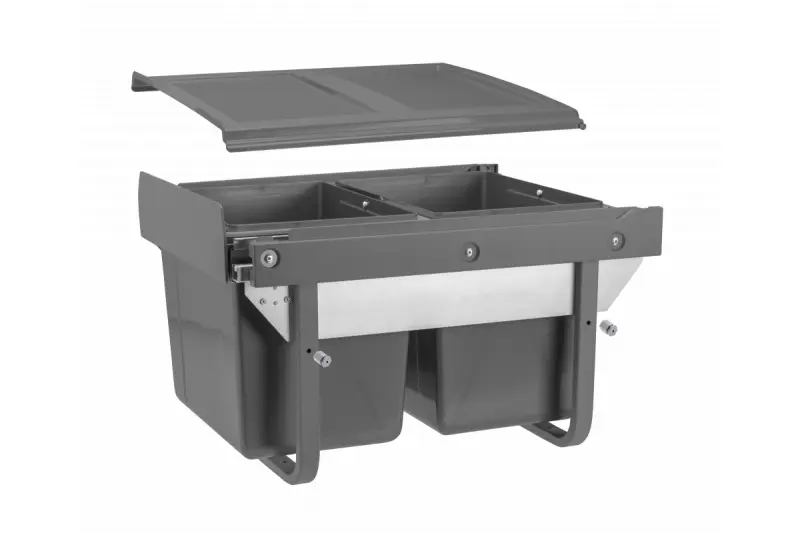 Garbi Sorter S-45-2-15 Küchenabfalleimer zum Einbau mit 2 x 15-Liter-Abfalleimern extra niedrig 1208957444