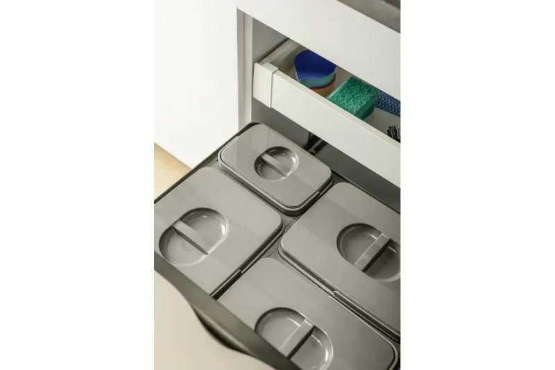 Garbi Basket B-60-4-H Abfallsortiersystem für Schublade 60cm inkl. Halter und 4 Abfalleimern 1208957472