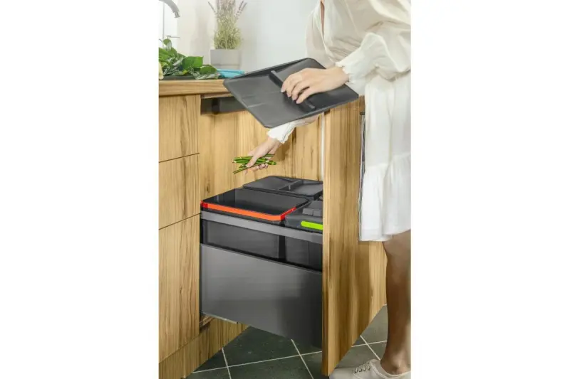 Garbi Basket B-90-4 Abfallsortiersystem für Schublade 90cm inkl. Halterung und 4 x 15-Liter-Abfallbehälter 1208957479
