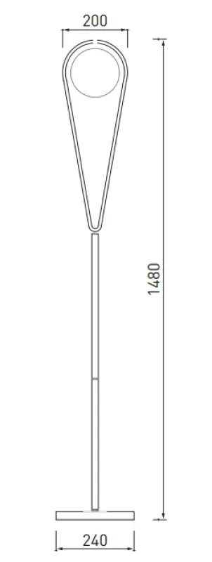 Décor Ciklop lampadaire laiton doré en forme de goutte d'eau 9737