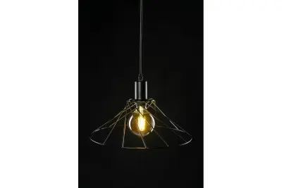 Decor Tilia Lampe à suspension décorative moderne en fil de fer noir 7849