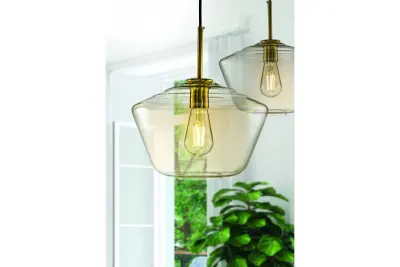 Decor Lime Lampe moderne à suspension Ambrée de 339 mm de hauteur 7924