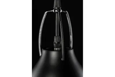Décor Orient Lampe à suspension conique en métal Noir avec intérieur blanc contrastant 4475