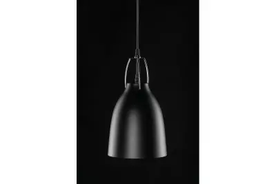 Décor Orient Lampe à suspension conique en métal Noir avec intérieur blanc contrastant 4475