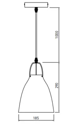 Décor Orient Lampe à suspension conique en métal Noir avec intérieur blanc contrastant 4475