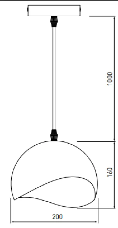 Decor Mavia kugelförmige schwarze Pendelleuchte 0931