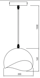 Decor Mavia Lampe à suspension sphérique or noir 1853