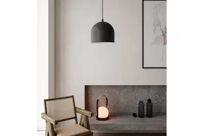 Decor Katilu Lampe à suspension en métal noir 1884
