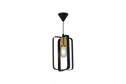 Decor Oxalis Lampe à suspension avec cadre en métal noir de forme géométrique diamètre 13 cm 3185