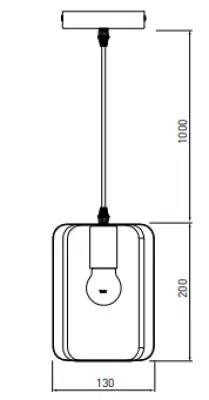Decor Oxalis Lampe à suspension avec cadre en métal noir de forme géométrique diamètre 13 cm 3185