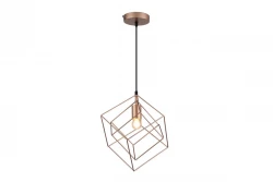 Decor Rosa Lampe à suspension géométrique composée de 2 cubes en laiton Or 3376