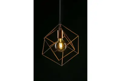 Decor Rosa Lampe à suspension géométrique composée de 2 cubes en laiton Or 3376