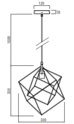 Décor Rosa lampe à suspension géométrique noire composée de 2 cubes noirs 3437