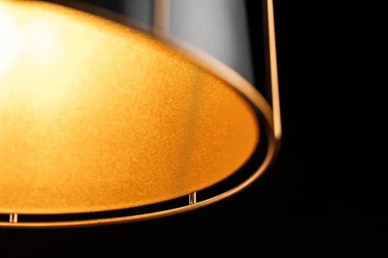 Decor Goa Lampe à suspension noire avec cadre doré décoratif 3512