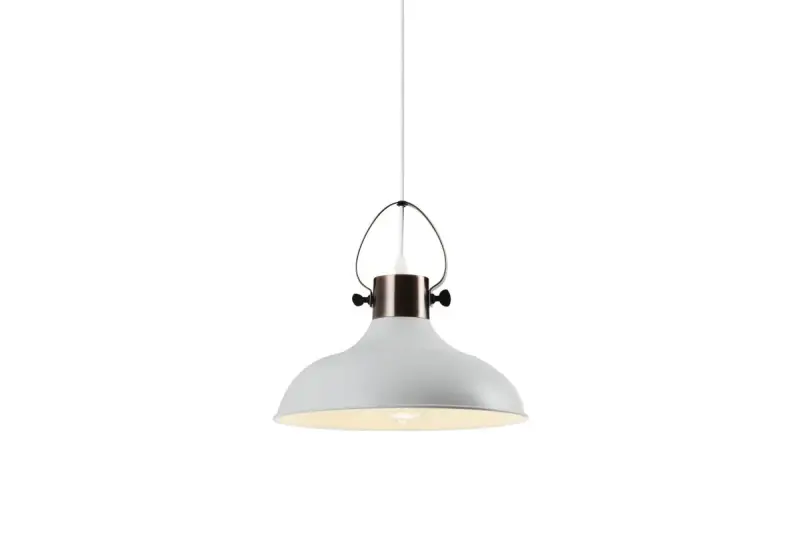 Decor Mees Lampe à suspension en métal blanc avec fixation de l'abat-jour de type lampe à pétrole 2332