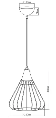 Decor Tess Lampe à suspension conique en métal noir et doré 2394