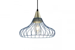 Décor Lotte Lampe à suspension conique vintage filaire Bleu 2660