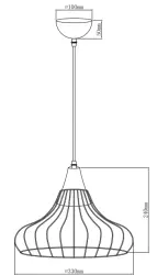 Décor Lotte Lampe à suspension conique vintage filaire Bleu 2660