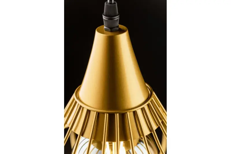 Décor Lotte Lampe à suspension conique vintage filaire Or 2646